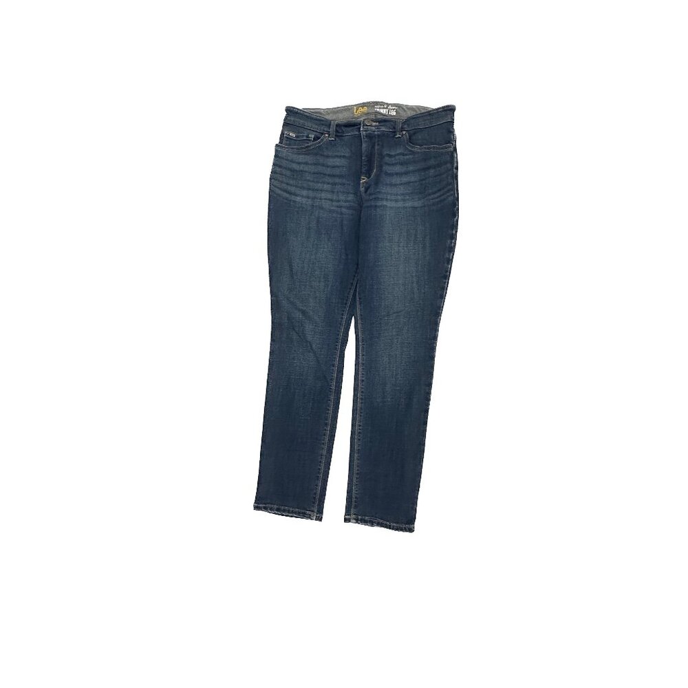 Lee Mid Rise Fit Dream Skinny‎ Leg Women's size 12P Dark Wash Blue Denim jeans